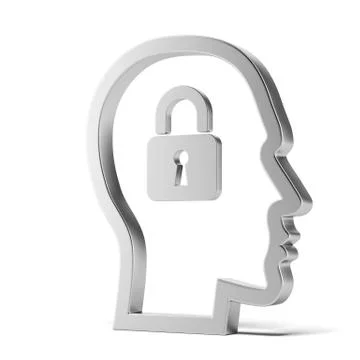 Lock inside head Illustrazione stock