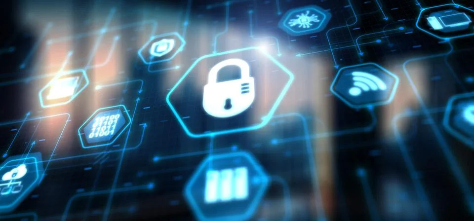 Lock. Internet network security concept. Data Protection Technology Privacy Stock Illustration