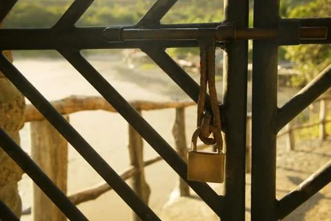 Lock On An Iron Gate Stock Photos