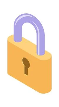 Lock isometric icon isolated vector illustration Stock Illustration