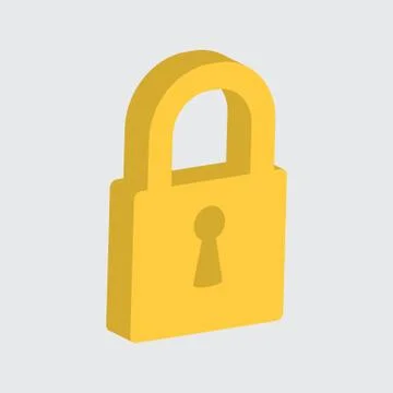 Lock isometric icon vector Stock Illustration