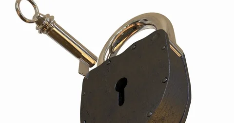 Lock with Key Animation Close 6.422 Stock Footage 127442551