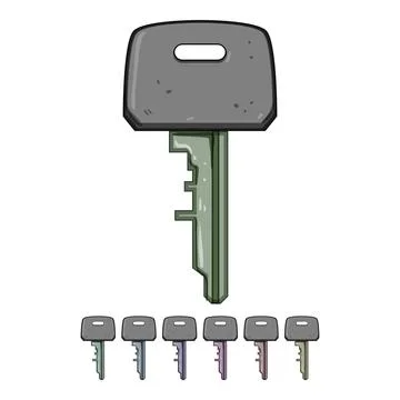 Lock key cartoon vector graphic Stock Illustration