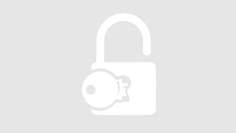 A lock with a key, closed and then opened, graphic animation. White Stock Footage 297498853
