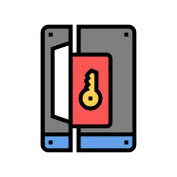 Lock with key color icon vector illustration Stock Illustration