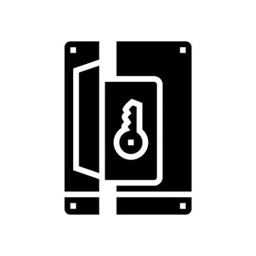 Lock with key glyph icon vector illustration Stock Illustration