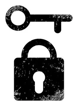 Lock Key Grunge Icon Image Stockillustratie