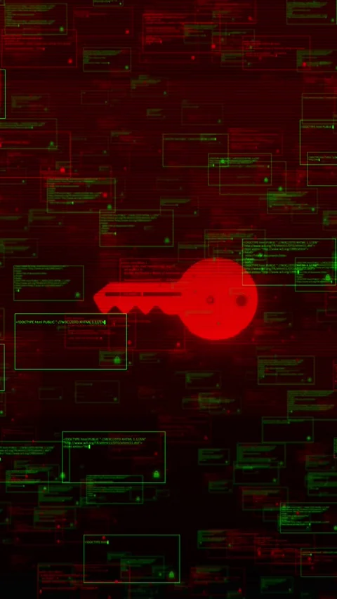 Lock key icon binary code, cybersecurity digital background. encryption, data Stock Footage 313644111