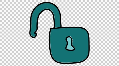 lock key icon cartoon hand drawn illustr... | Stock Video | Pond5