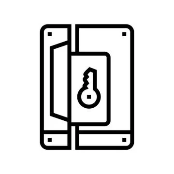 Lock with key line icon vector illustration Stock Illustration