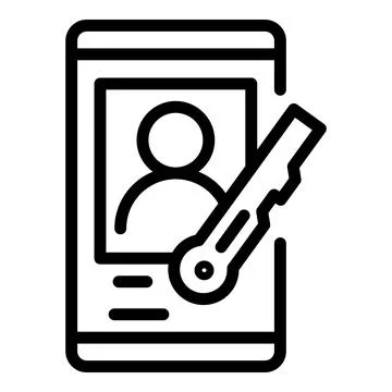 Lock key password icon outline vector. Code login Stock Illustration