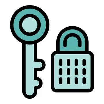 Lock key vpn icon vector flat Stock Illustration