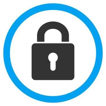 Lock Keyhole Flat Rounded Vector Icon Stock Illustration