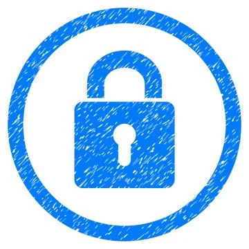 Lock Keyhole Rounded Icon Rubber Stamp Stock Illustration