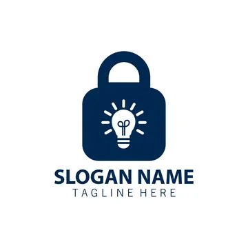 Lock lamp logo design vector Illustrazione stock