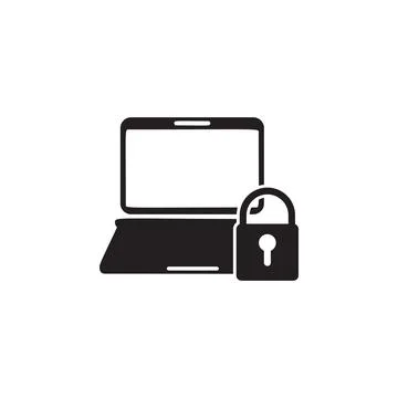 Lock on laptop icon. Elements of cyber security icon. Premium quality graphic Illustrazione stock