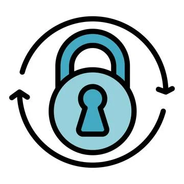 Lock lesson icon vector flat Stock Illustration