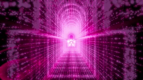 Lock light glow stroke neon flicker particle loop animation Stock Footage 152500218