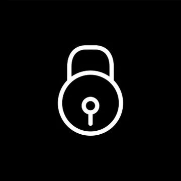 Lock Line Icon On Black Background. Black Flat Style Vector Illustration. Illustrazione stock