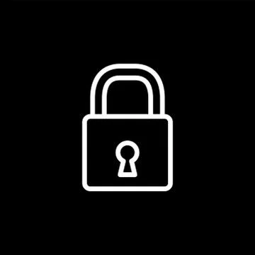 Lock Line Icon On Black Background. Black Flat Style Vector Illustration. Illustrazione stock