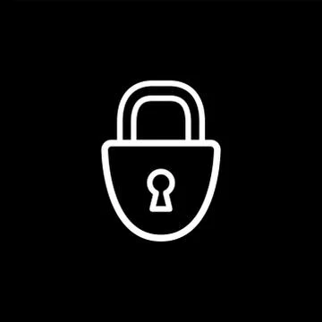 Lock Line Icon On Black Background. Black Flat Style Vector Illustration. Stock Illustration
