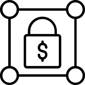 Lock Line Icon Design Stock Illustration