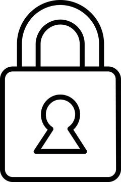 Lock Line Icon Design Stock Illustration