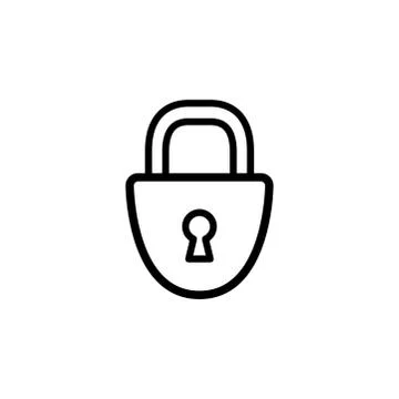 Lock Line Icon In Flat Style Vector For App, UI, Websites. Black Icon Vector Stock Illustration