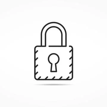 Lock Line Icon Illustrazione stock