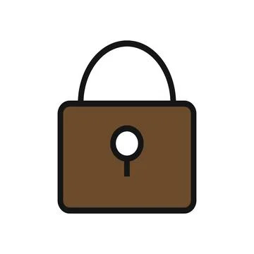 Lock line icon isolated on white background. Black flat thin icon on modern.. Stock Illustration