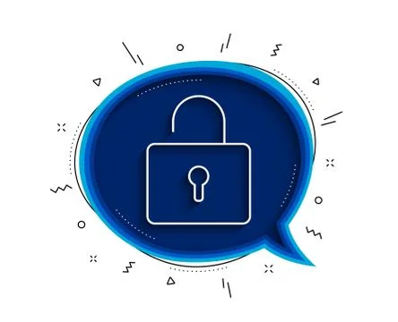 Lock line icon. Private locker sign. Vector Stock Illustration