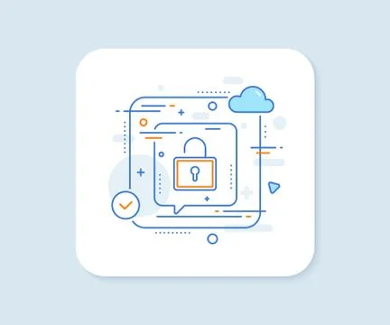Lock line icon. Private locker sign. Vector イラスト素材