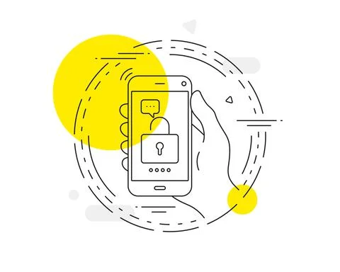 Lock line icon. Private locker sign. Vector イラスト素材