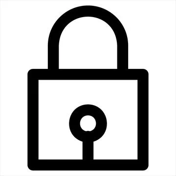 Lock line icon vector illustration isolated on white background Stock Illustration