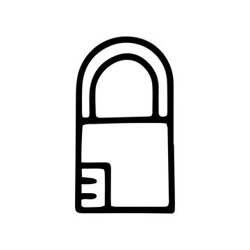 Lock line vector doodle simple icon design 스톡 일러스트