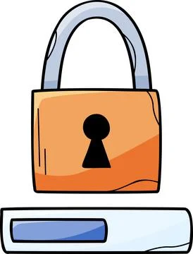 Lock loading security process icon Stock Illustration