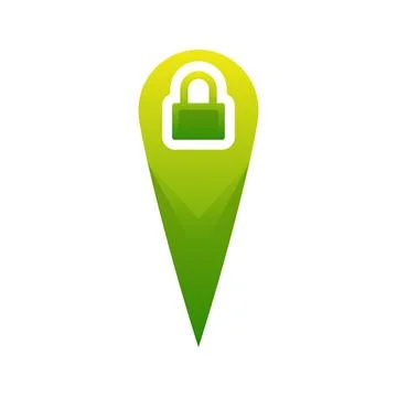 Lock location logo element design template icon Stock Illustration