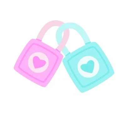 The lock is lock together, Lock of love is lock together, The abstract image  Stock Illustration