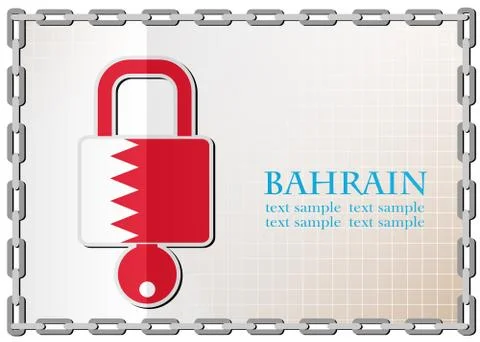 Lock logo made from the flag of Bahrain Stock-Illustration