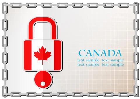 Lock logo made from the flag of Canada Stockillustratie