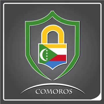 Lock logo made from the flag of Comoros Stock-Illustration