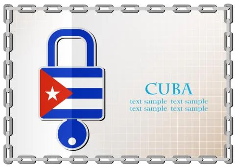 Lock logo made from the flag of Cuba Stock-Illustration