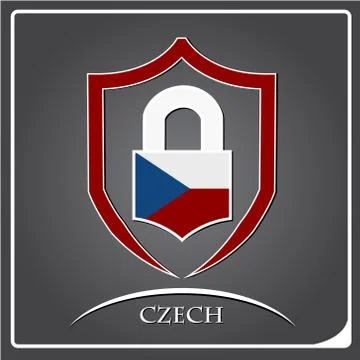 Lock logo made from the flag of Czech イラスト素材