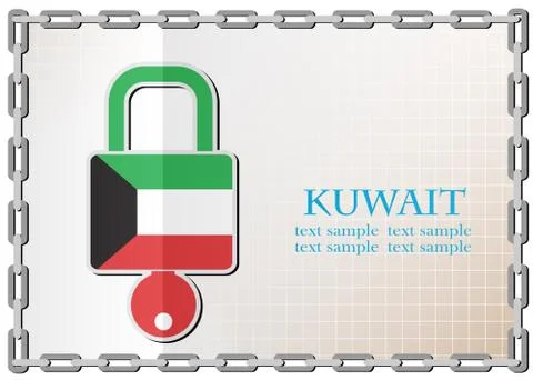 Lock logo made from the flag of Kuwait Stock-Illustration