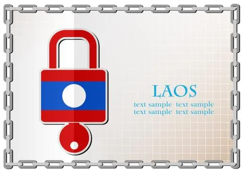 Lock logo made from the flag of Laos イラスト素材