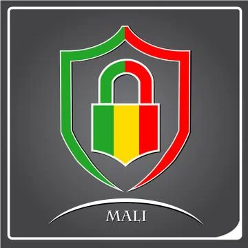 Lock logo made from the flag of Mali Stock-Illustration