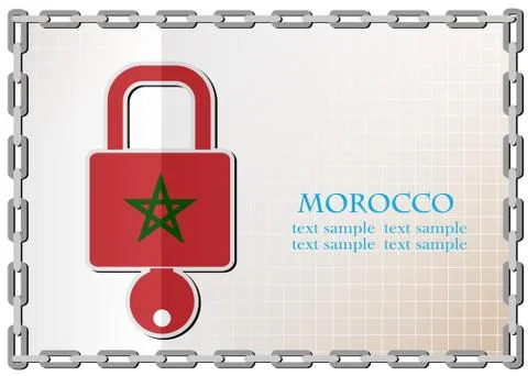 Lock logo made from the flag of Morocco Stockillustratie
