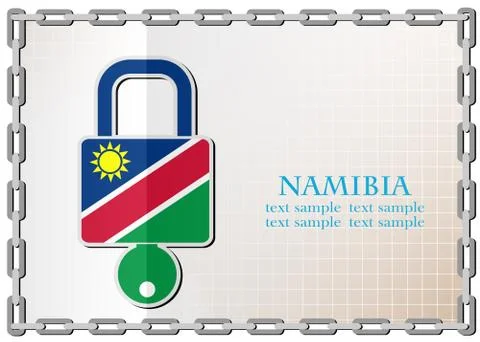 Lock logo made from the flag of Namibia 스톡 일러스트