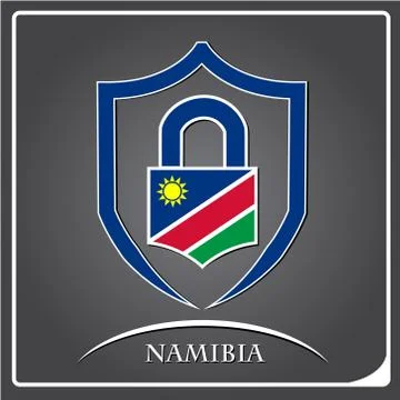Lock logo made from the flag of Namibia Stock-Illustration