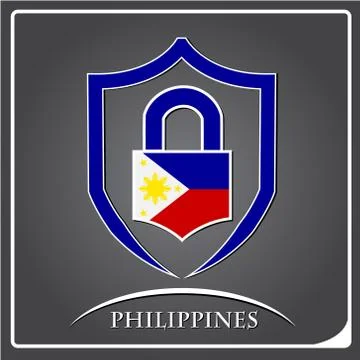 Lock logo made from the flag of Philippines Stock-Illustration